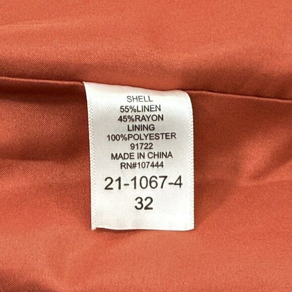 Jessica London Linen Suit Dress Business Jacket Women Size 32 Formal Pockets - Picture 7 of 12